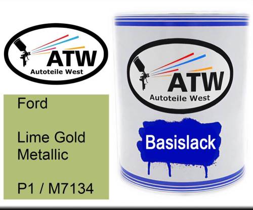 Ford, Lime Gold Metallic, P1 / M7134: 1L Lackdose, von ATW Autoteile West.